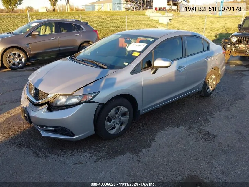 2015 Honda Civic Lx VIN: 19XFB2F51FE079178 Lot: 40806623