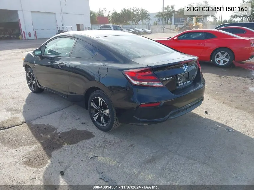 2015 Honda Civic Ex VIN: 2HGFG3B85FH501160 Lot: 40814581