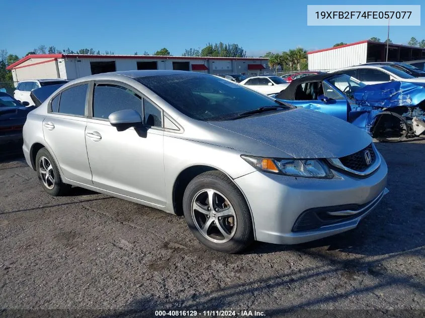 2015 Honda Civic Se VIN: 19XFB2F74FE057077 Lot: 40816129