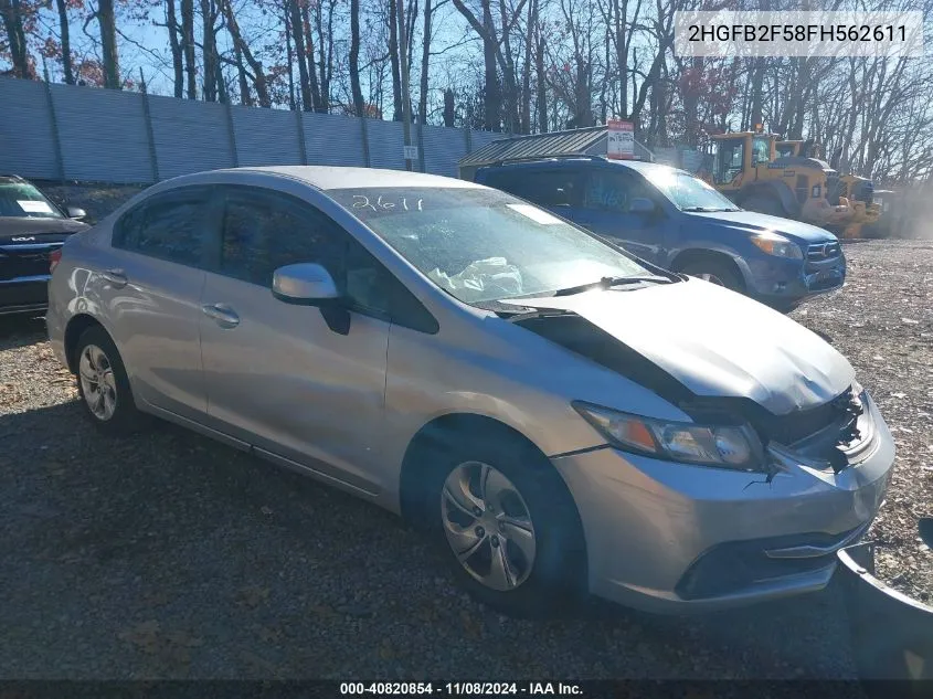 2015 Honda Civic Lx VIN: 2HGFB2F58FH562611 Lot: 40820854