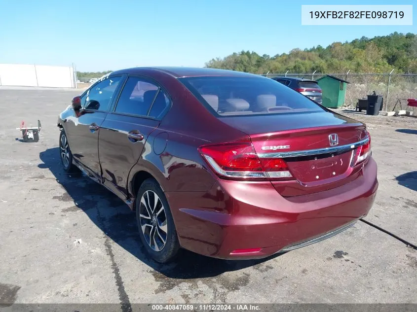 2015 Honda Civic Ex VIN: 19XFB2F82FE098719 Lot: 40847059