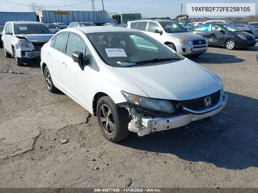 2015 Honda Civic Se VIN: 19XFB2F72FE258105 Lot: 40877926