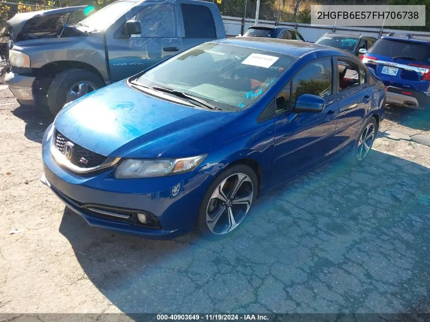 2015 Honda Civic Si VIN: 2HGFB6E57FH706738 Lot: 40903649