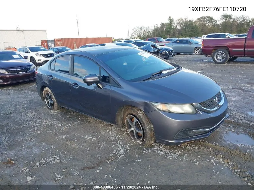 2015 Honda Civic Se VIN: 19XFB2F76FE110720 Lot: 40906436