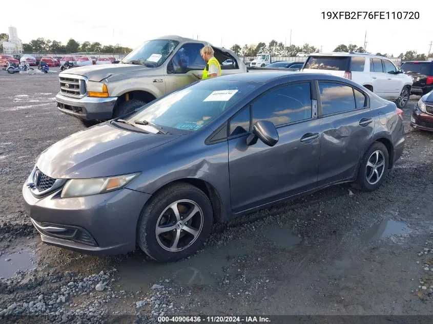 2015 Honda Civic Se VIN: 19XFB2F76FE110720 Lot: 40906436