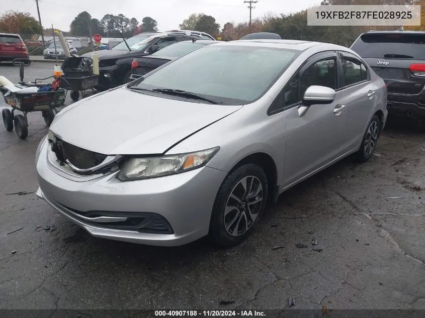 2015 Honda Civic Ex VIN: 19XFB2F87FE028925 Lot: 40907188