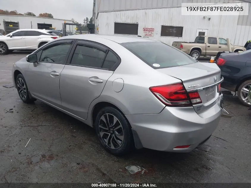 2015 Honda Civic Ex VIN: 19XFB2F87FE028925 Lot: 40907188