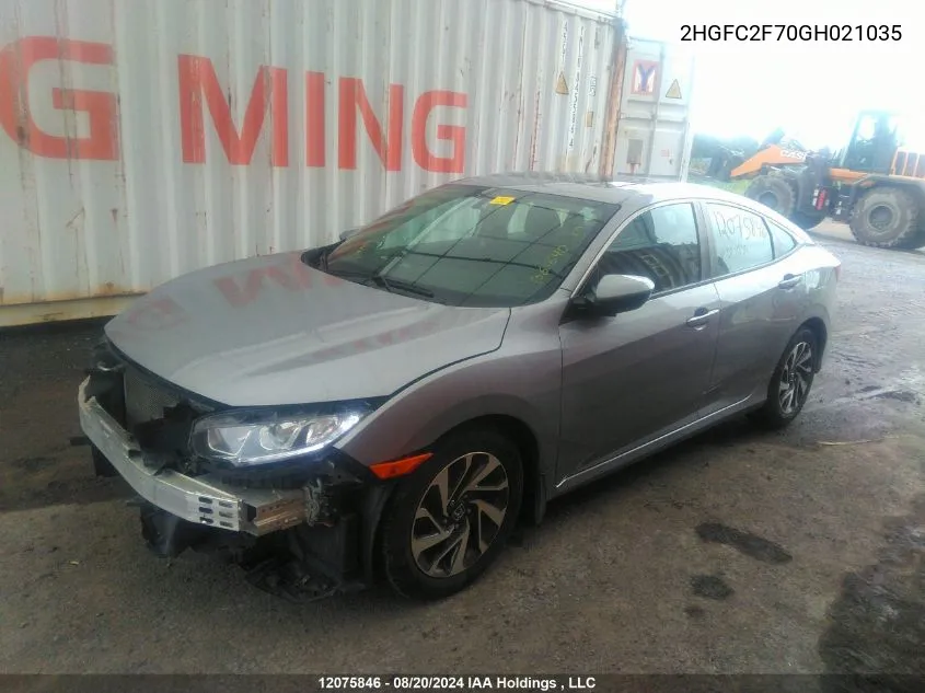 2016 Honda Civic Sedan VIN: 2HGFC2F70GH021035 Lot: 12075846