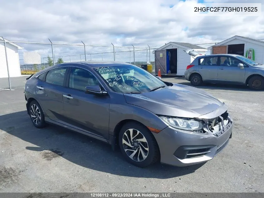 2016 Honda Civic Sedan VIN: 2HGFC2F77GH019525 Lot: 12108112