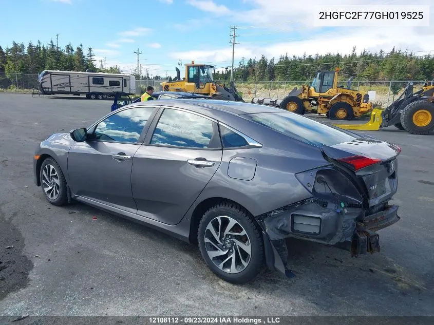 2016 Honda Civic Sedan VIN: 2HGFC2F77GH019525 Lot: 12108112