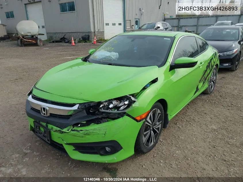 2016 Honda Civic VIN: 2HGFC3B3XGH426893 Lot: 12140346