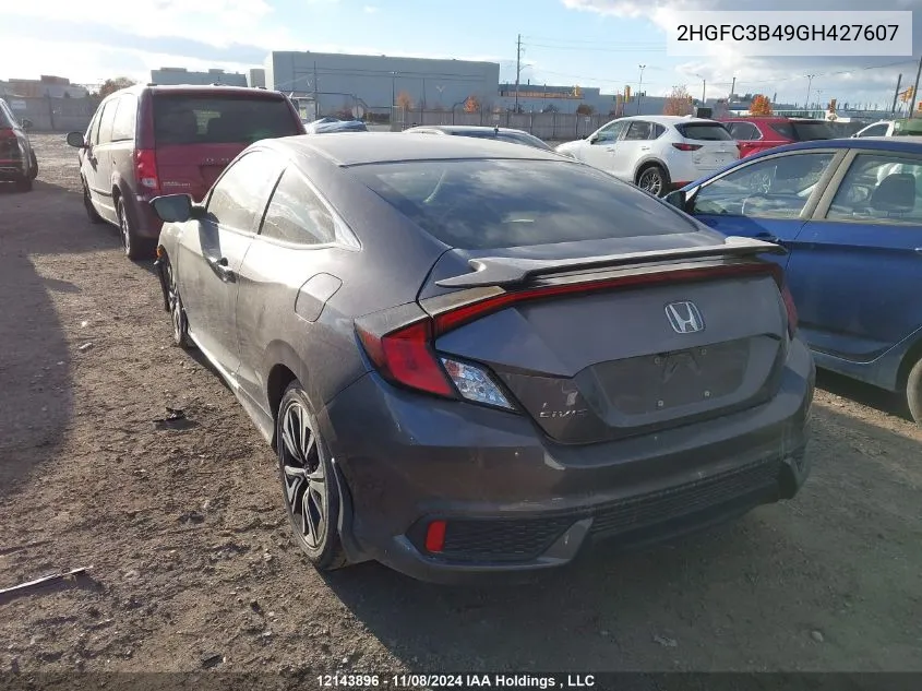 2016 Honda Civic VIN: 2HGFC3B49GH427607 Lot: 12143896