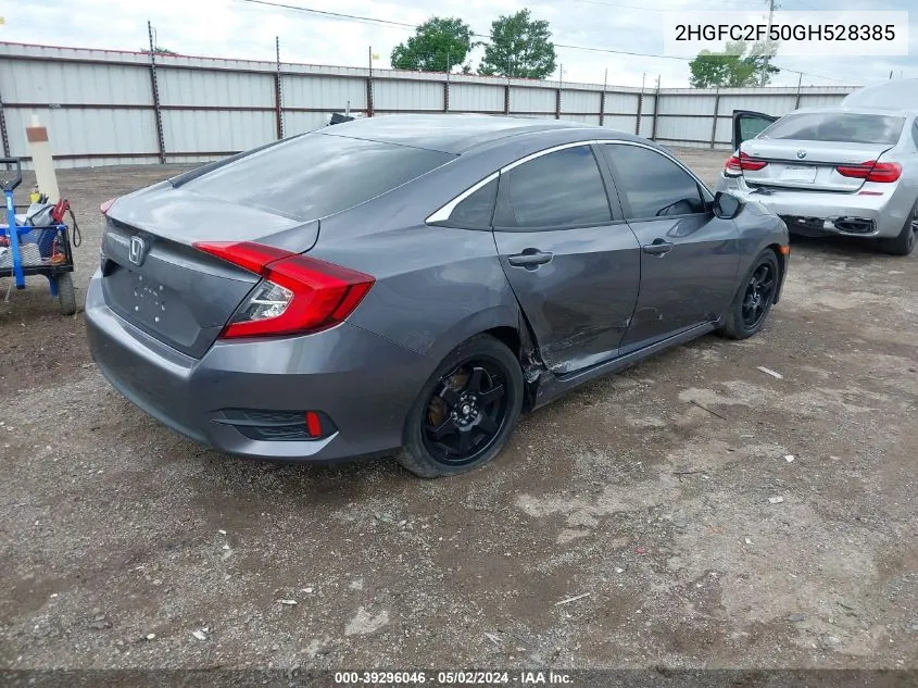 2016 Honda Civic Lx VIN: 2HGFC2F50GH528385 Lot: 39296046