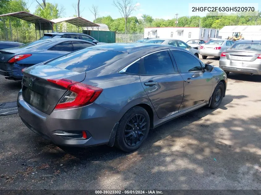 2016 Honda Civic Lx VIN: 2HGFC2F63GH520970 Lot: 39323302