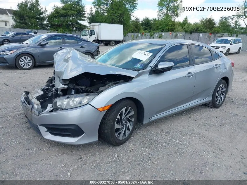 19XFC2F70GE236098 2016 Honda Civic Ex