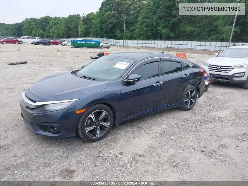 2016 Honda Civic Touring VIN: 19XFC1F96GE001989 Lot: 39493195