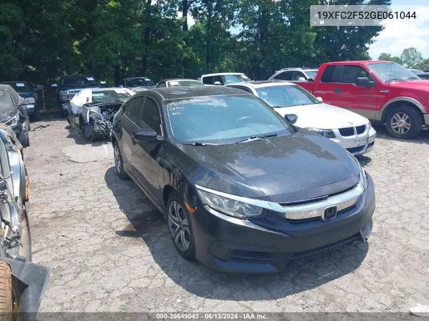 2016 Honda Civic Lx VIN: 19XFC2F52GE061044 Lot: 39649043