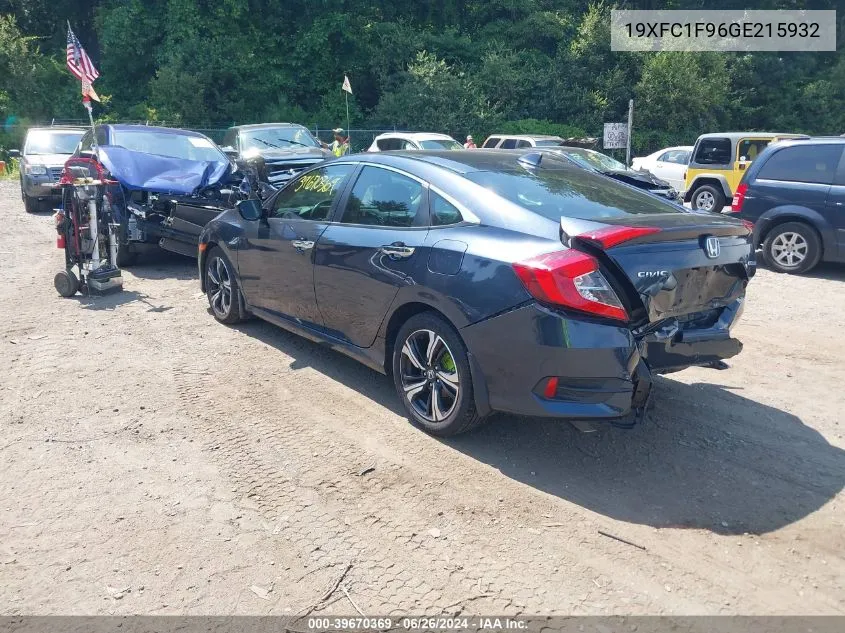 2016 Honda Civic Touring VIN: 19XFC1F96GE215932 Lot: 39670369