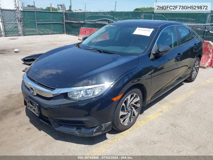 2016 Honda Civic Ex VIN: 2HGFC2F73GH529872 Lot: 39768990