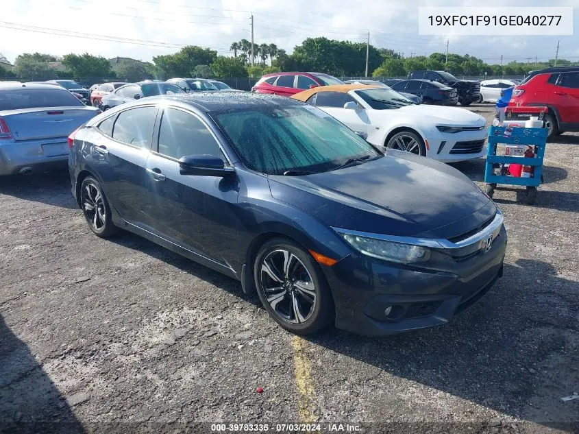 2016 Honda Civic Touring VIN: 19XFC1F91GE040277 Lot: 39783335