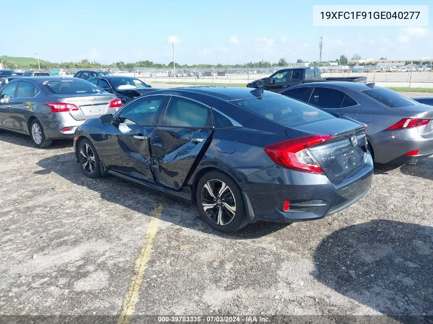 2016 Honda Civic Touring VIN: 19XFC1F91GE040277 Lot: 39783335