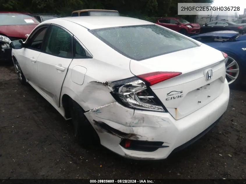 2HGFC2E57GH036728 2016 Honda Civic Lx