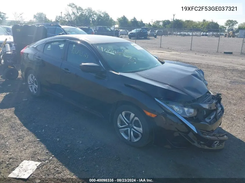 19XFC2F53GE037321 2016 Honda Civic Lx