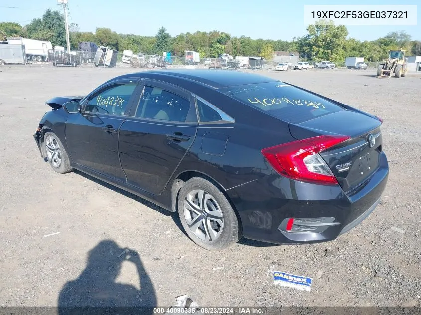 19XFC2F53GE037321 2016 Honda Civic Lx