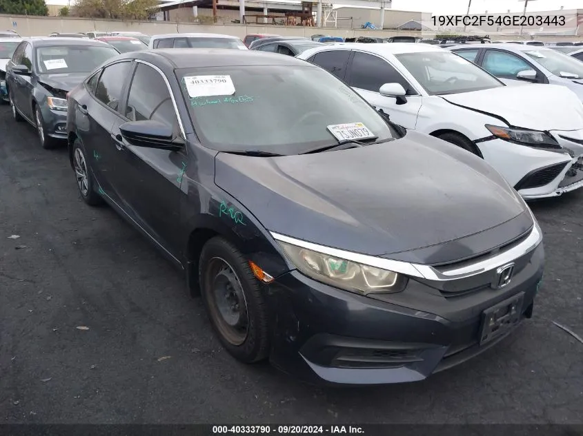 19XFC2F54GE203443 2016 Honda Civic Lx