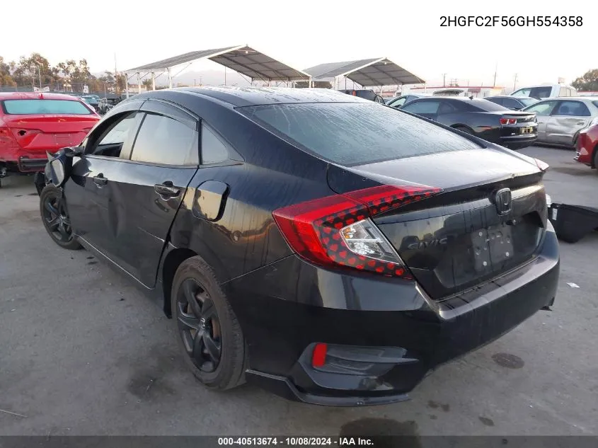 2016 Honda Civic Lx VIN: 2HGFC2F56GH554358 Lot: 40513674