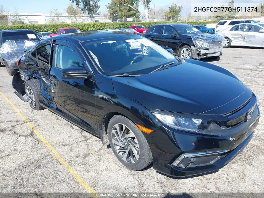 2HGFC2F77GH511374 2016 Honda Civic Ex