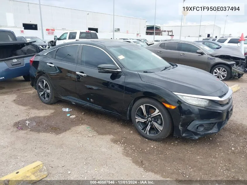 2016 Honda Civic Touring VIN: 19XFC1F95GE037494 Lot: 40587546