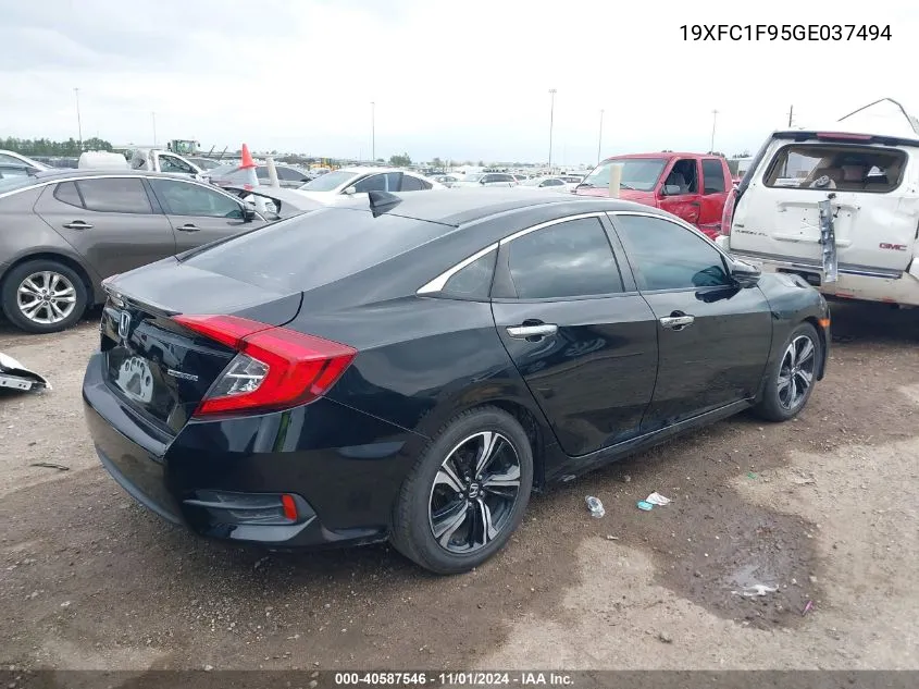 2016 Honda Civic Touring VIN: 19XFC1F95GE037494 Lot: 40587546