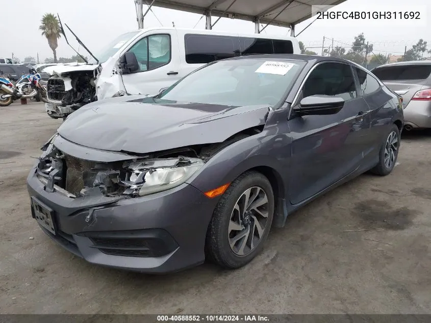 2HGFC4B01GH311692 2016 Honda Civic Lx-P