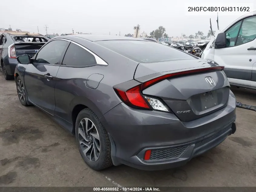 2HGFC4B01GH311692 2016 Honda Civic Lx-P