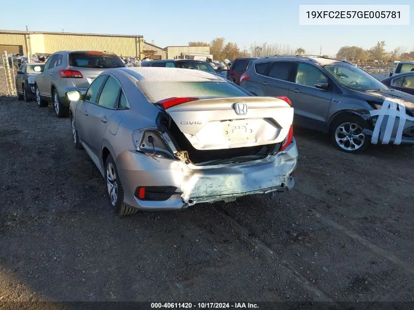 19XFC2E57GE005781 2016 Honda Civic Lx