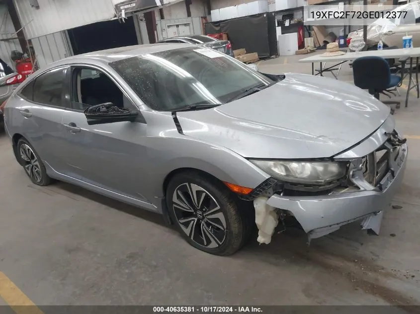 2016 Honda Civic Ex VIN: 19XFC2F72GE012377 Lot: 40635381