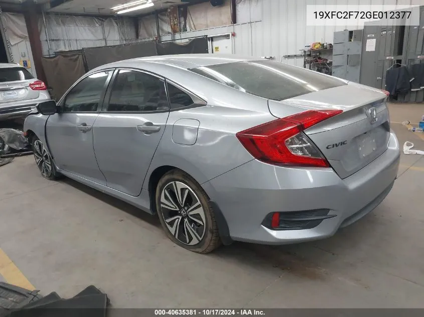 2016 Honda Civic Ex VIN: 19XFC2F72GE012377 Lot: 40635381