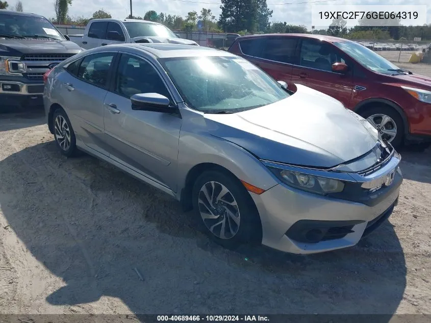 2016 Honda Civic Ex VIN: 19XFC2F76GE064319 Lot: 40689466