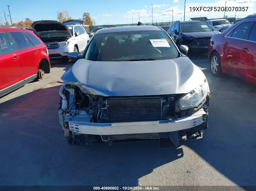 19XFC2F52GE070357 2016 Honda Civic Lx