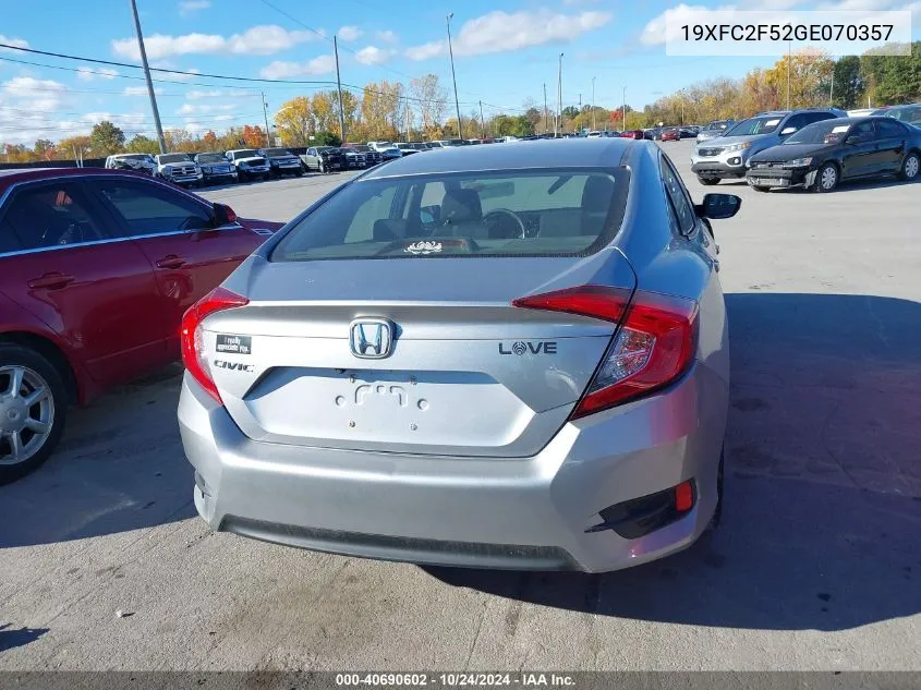 19XFC2F52GE070357 2016 Honda Civic Lx