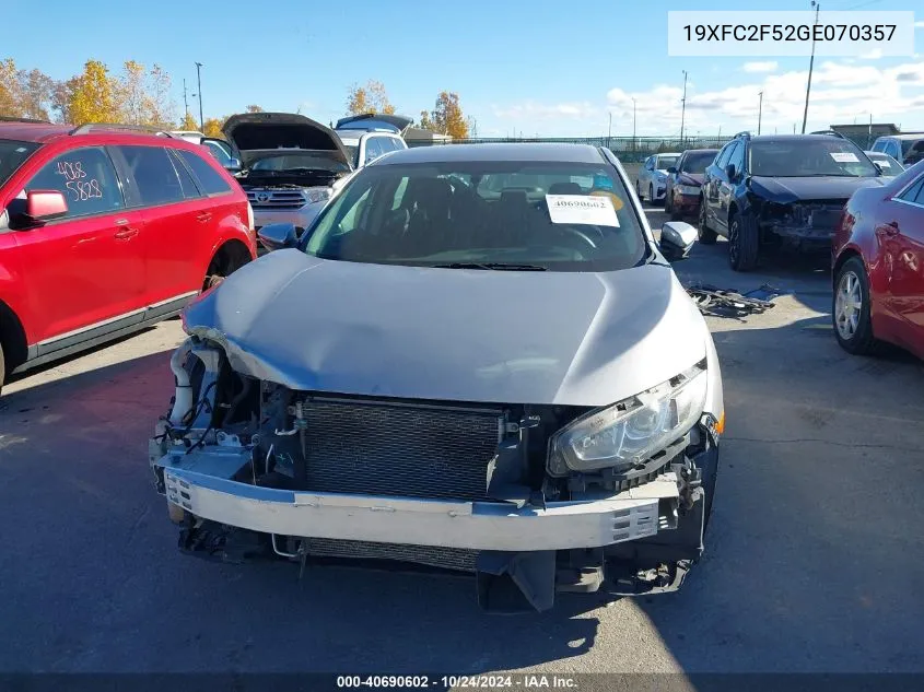 19XFC2F52GE070357 2016 Honda Civic Lx