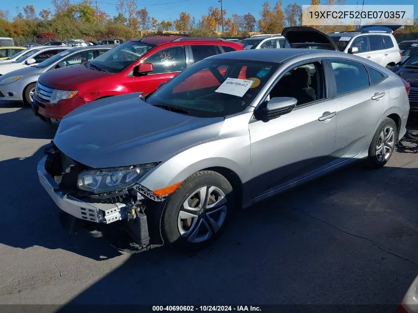 19XFC2F52GE070357 2016 Honda Civic Lx