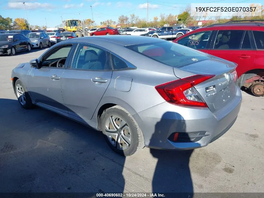 19XFC2F52GE070357 2016 Honda Civic Lx