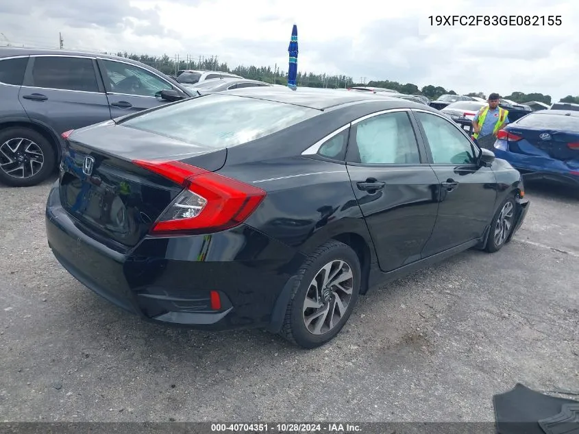 2016 Honda Civic Ex VIN: 19XFC2F83GE082155 Lot: 40704351