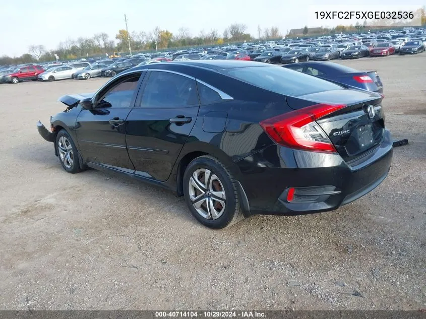 2016 Honda Civic Lx VIN: 19XFC2F5XGE032536 Lot: 40714104