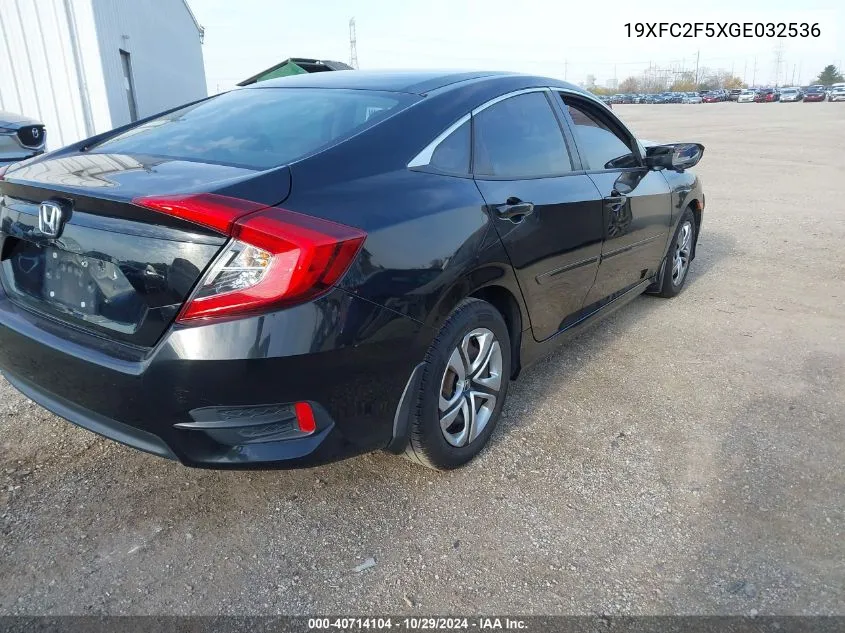 2016 Honda Civic Lx VIN: 19XFC2F5XGE032536 Lot: 40714104