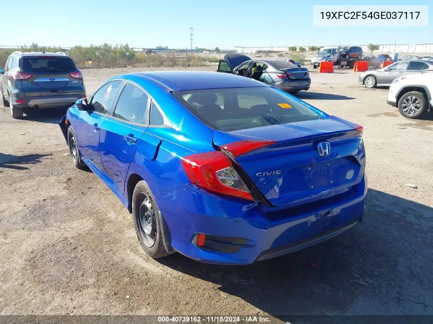 2016 Honda Civic Lx VIN: 19XFC2F54GE037117 Lot: 40739162