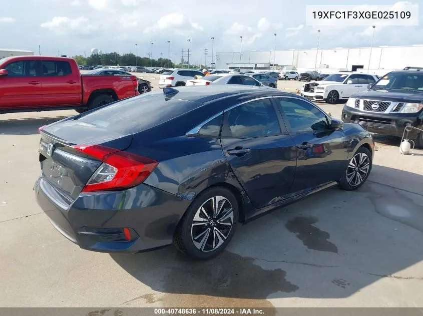 2016 Honda Civic Ex-T VIN: 19XFC1F3XGE025109 Lot: 40748636