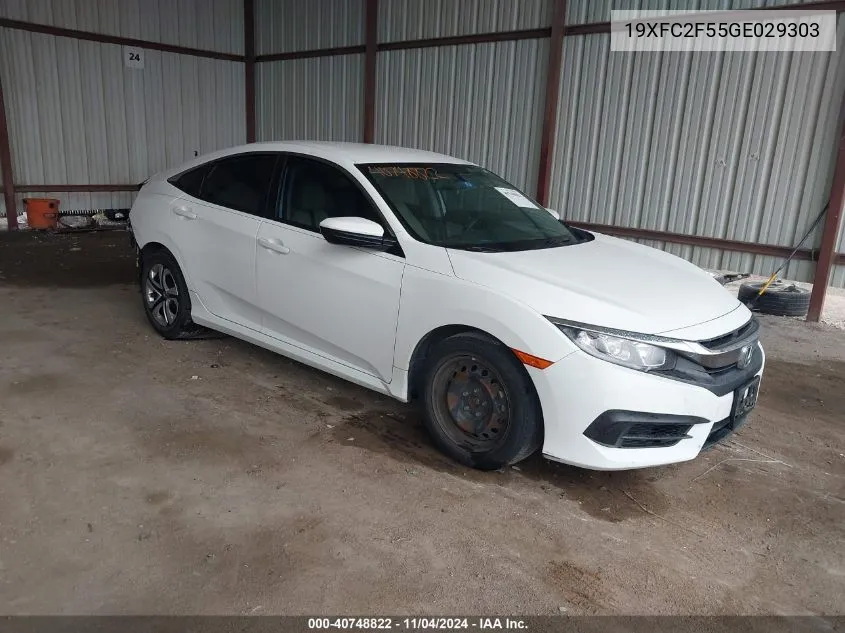 2016 Honda Civic Lx VIN: 19XFC2F55GE029303 Lot: 40748822